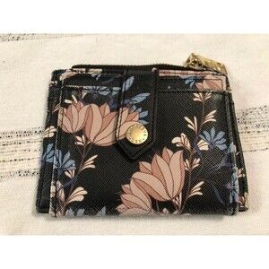 Steve Madden Black Floral Print Small Women's Wallet